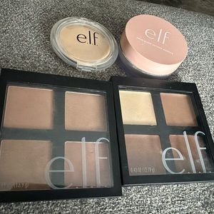 e.l.f Contour Palette 4 shades X 2, halo glow lose powder and pressed powder